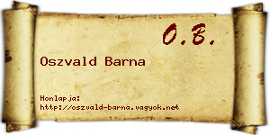 Oszvald Barna névjegykártya